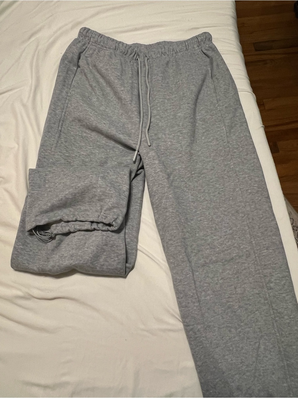 Men's Grey Fleece Joggers with Drawstring Waist